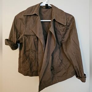 Small INC International Concepts Cropped Brown Jacket